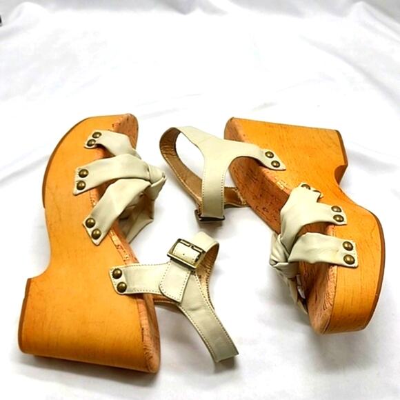 KORKS DAWSON OFF WHITE ANKLE STRAP PLATFORM WEDGE SANDALS SIZE 9 NWOB - Picture 12 of 16